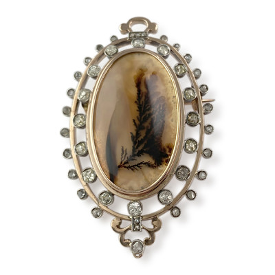 Broche d'occasion or 750 rose diamants - vue 1