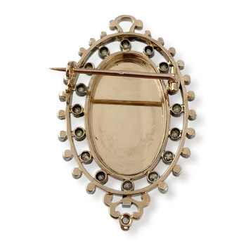 Broche d'occasion or 750 rose diamants