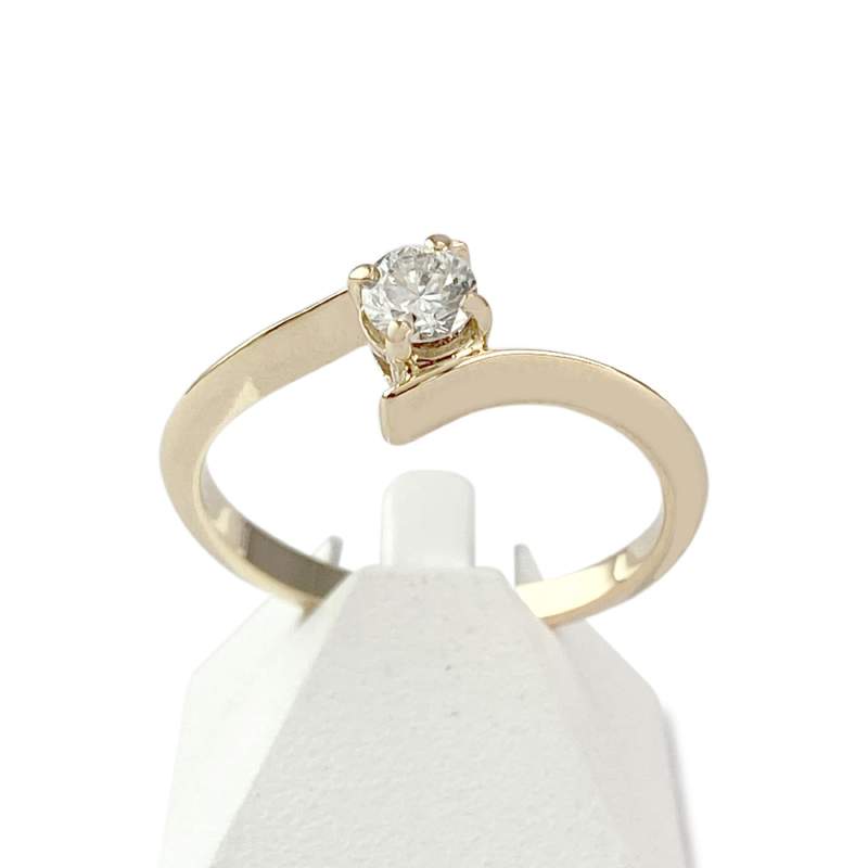 Solitaire d'occasion or 750 jaune diamant 0.25 carat - vue 1