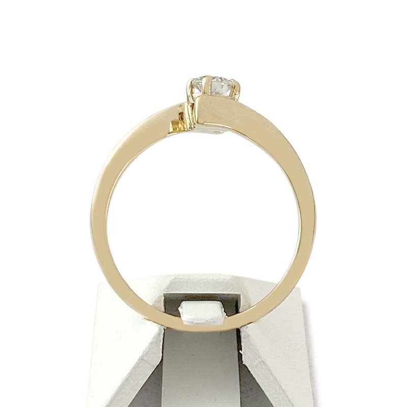 Solitaire d'occasion or 750 jaune diamant 0.25 carat - vue 3