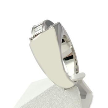 Bague Vintage d'occasion or 750 blanc diamants