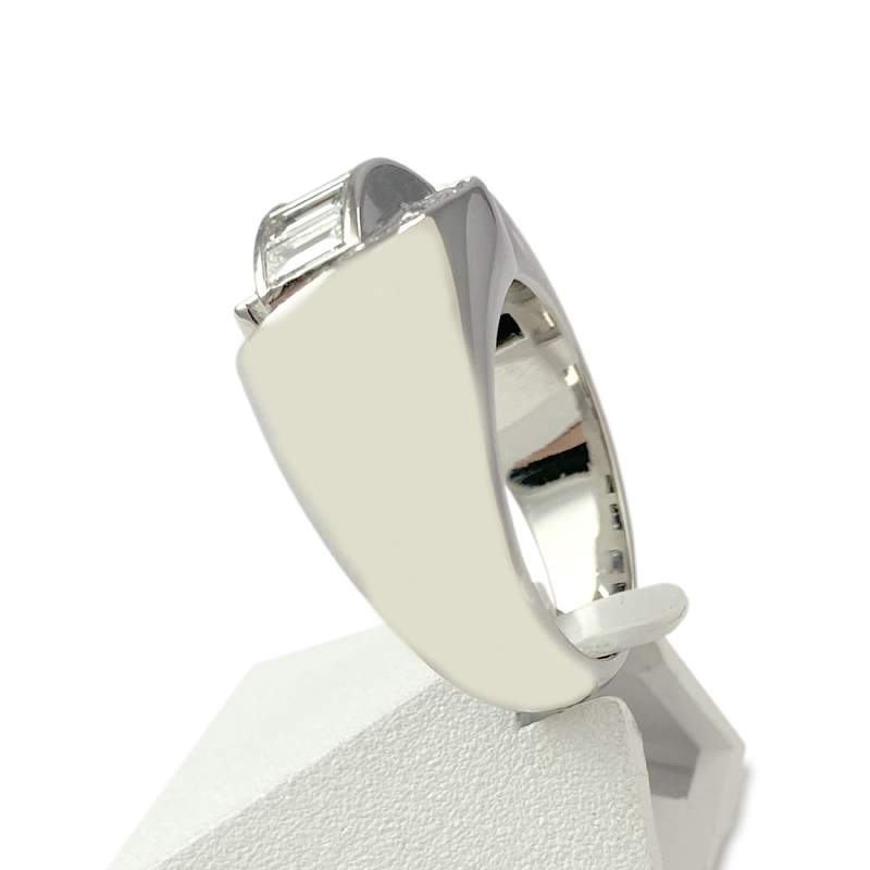 Vintage second hand gold 750 white diamonds ring - view 2