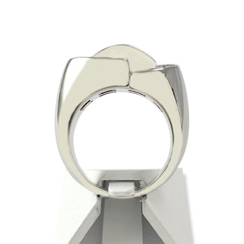 Bague Vintage d'occasion or 750 blanc diamants