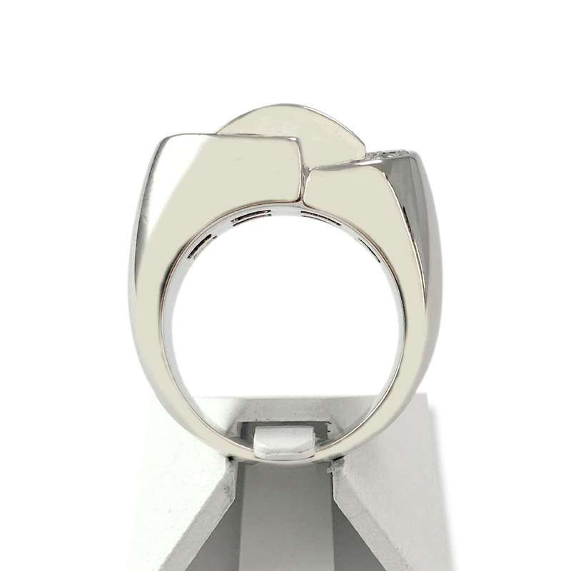 Vintage second hand gold 750 white diamonds ring - view 3
