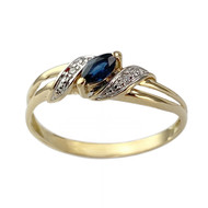 Bague d'occasion or 750 jaune et rhodié saphir diamants
