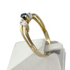 Bague d'occasion or 750 jaune et rhodié saphir diamants - vue V2