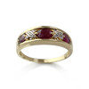 Bague d'occasion or 750 jaune et rhodié rubis diamants - vue V1