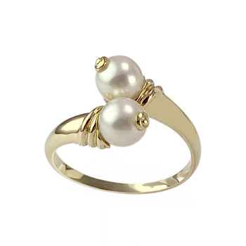 Bague d'occasion or 750 jaune perle de culture
