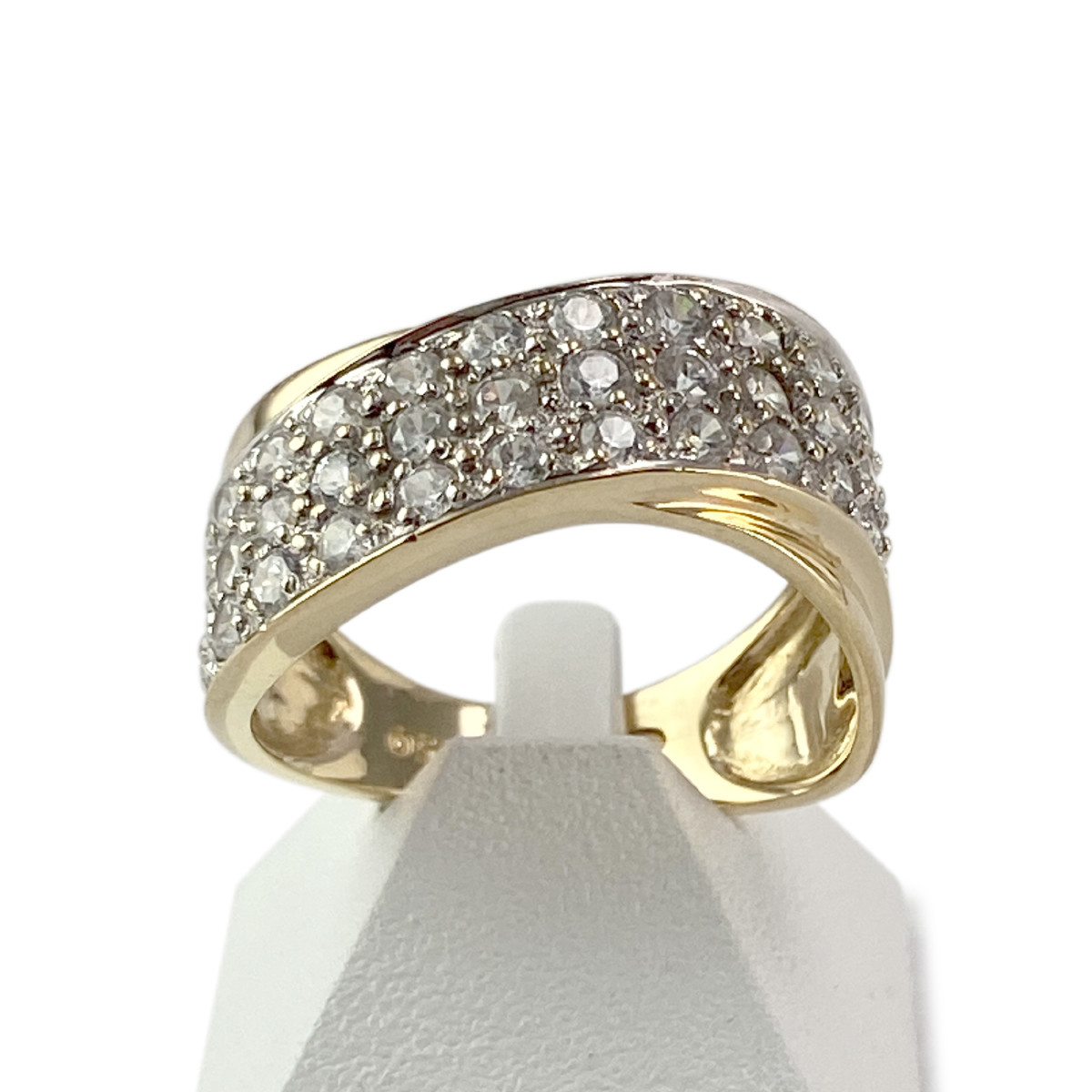 Bague d'occasion or 750 jaune zirconias