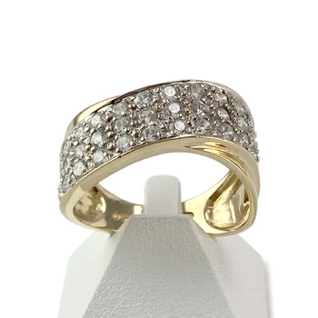 Second-hand gold ring 750 yellow zirconias