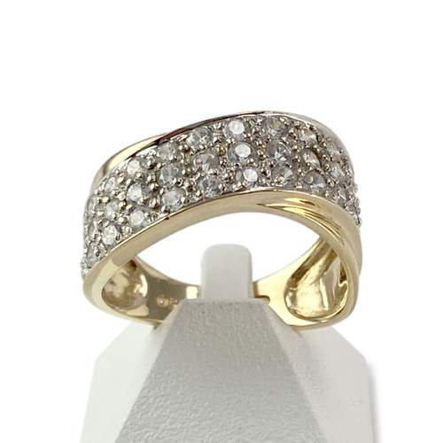 Second-hand gold ring 750 yellow zirconias
