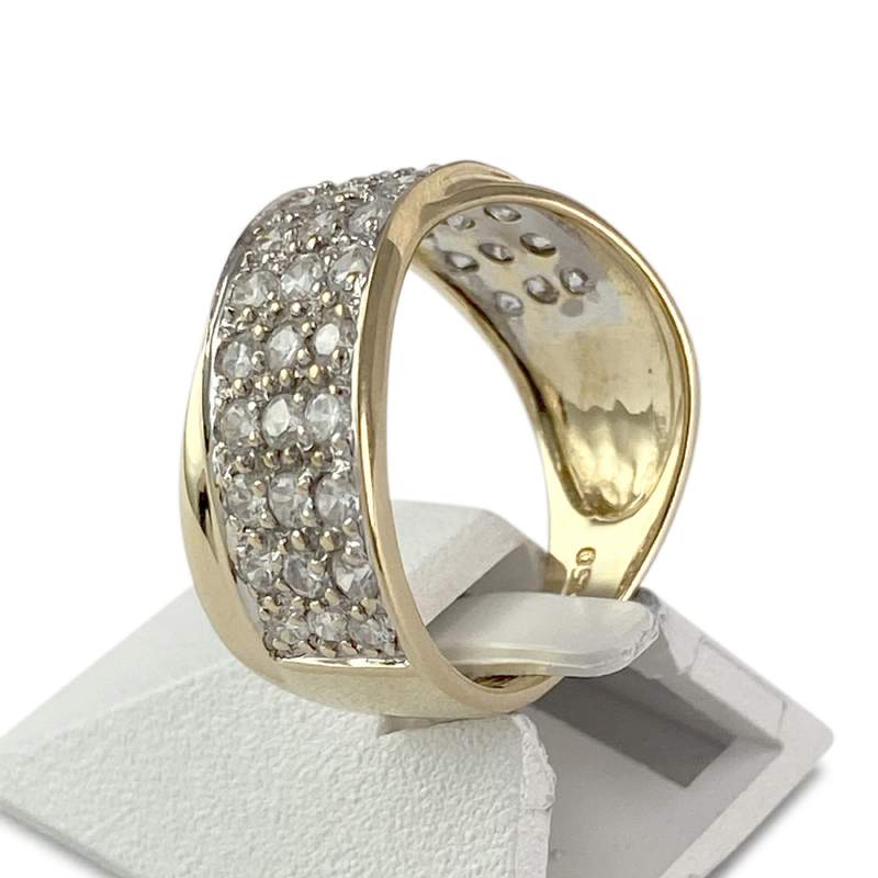 Bague d'occasion or 750 jaune zirconias - vue 2