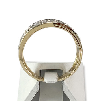 Second-hand gold ring 750 yellow zirconias