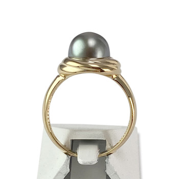 Second-hand gold 750 yellow Tahitian pearl ring
