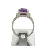 Bague d'occasion or 750 blanc améthyste diamants - vue 3