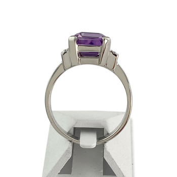 Second-hand gold ring 750 white amethyst diamonds