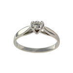 Bague solitaire or 750 blanc diamant 0.15 carat - vue 1