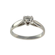 Bague solitaire or 750 blanc diamant 0.15 carat