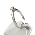 Bague solitaire or 750 blanc diamant 0.15 carat - vue 2