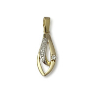 Pendentif d'occasion or 585 jaune et rhodié zirconias