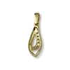 Pendentif d'occasion or 585 jaune et rhodié zirconias - vue V2