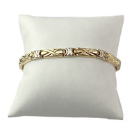 Bracelet d'occasion or 750 jaune et rhodié 19 cm