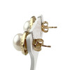 Boucles d'oreilles d'occasion or 750 jaune perles de culture - vue V2