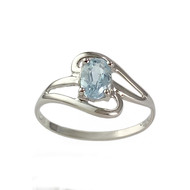 Bague d'occasion or 750 blanc topaze