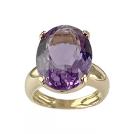 Bague d'occasion or 750 jaune améthyste