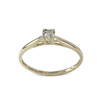 Solitaire d'occasion or 375 2 tons diamant