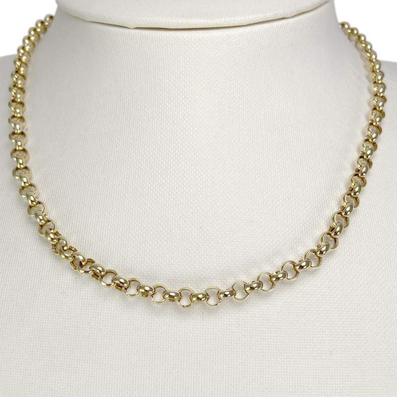 Tweedehands ketting van 750 geelgoud met jaseron-schakels, 40 cm - afbeelding 2