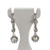 Boucles d'oreilles d'occasion or 750 blanc saphirs blancs synthétiques - vue V1
