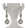 Boucles d'oreilles d'occasion or 750 blanc saphirs blancs synthétiques - vue V3