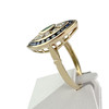 Bague d'occasion or 750 jaune et rhodié diamants saphirs émeraude - vue V2