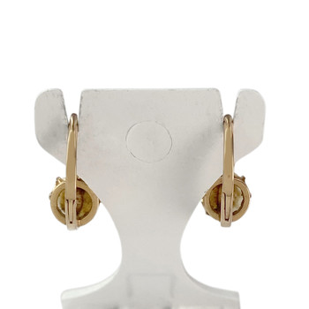 Tweedehands oorbellen in 750 roségoud met gekweekte parels en diamanten