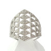 Bague d'occasion or 375 blanc diamants - vue V1