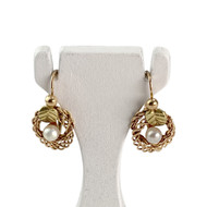 Boucles d'oreilles brisures d'occasion 2 ors 750 perles de culture
