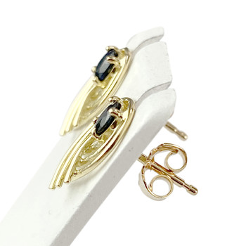 Tweedehands oorbellen 750 goud gele saffieren