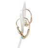 Boucles d'oreilles brisures d'occasion or 750 jaune turquoises imitations - vue V2