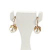 Boucles d'oreilles brisures d'occaison or 750 rose perles imitations - vue V1