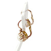 Boucles d'oreilles brisures d'occaison or 750 rose perles imitations - vue V2