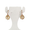 Boucles d'oreilles brisures d'occaison or 750 rose perles imitations - vue V3