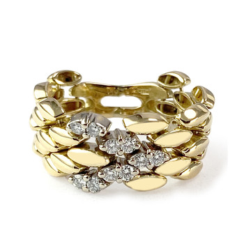 Tweedehands ring 2 goud 750 diamanten