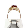 Bague d'occasion or 750 jaune et rhodié rubis synthétique - vue V3