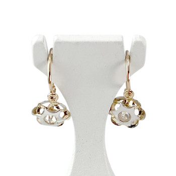 Boucles d'oreilles brisures d'occasion 2 ors pierres imitations