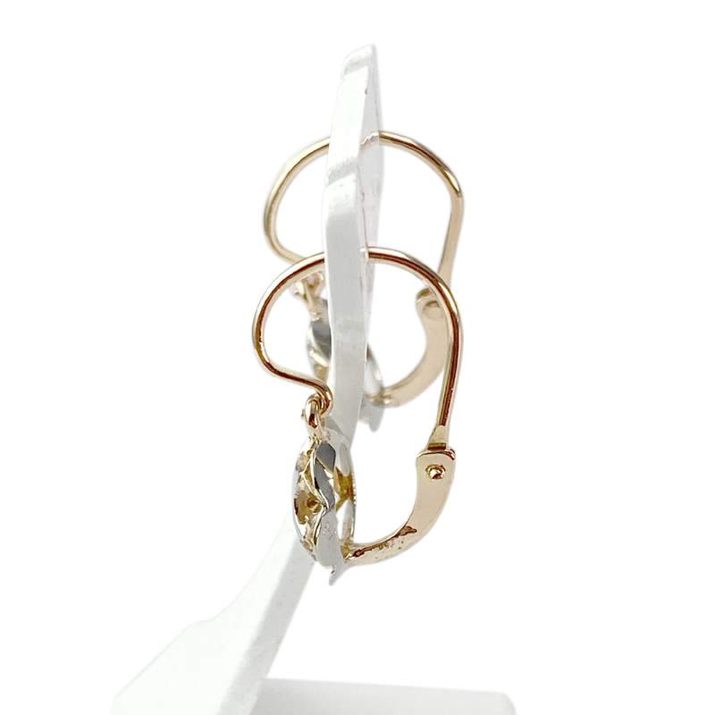 Boucles d'oreilles brisures d'occasion 2 ors pierres imitations - vue 2