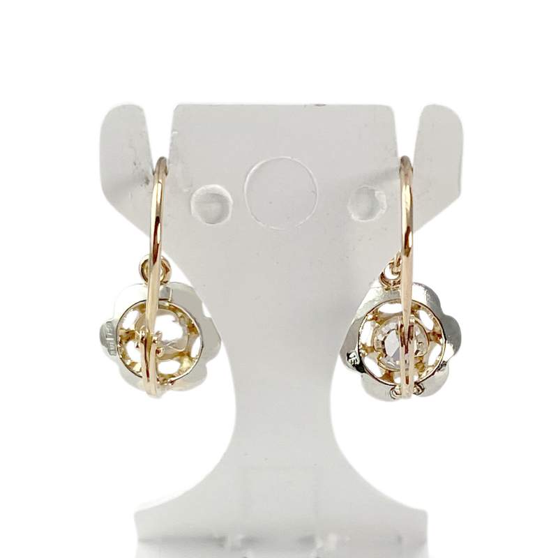 Boucles d'oreilles brisures d'occasion 2 ors pierres imitations - vue 3