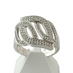 Bague d'occasion or 750 blanc diamants - vue 1