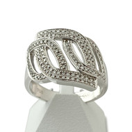 Bague d'occasion or 750 blanc diamants