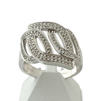 Second-hand gold ring 750 white diamonds